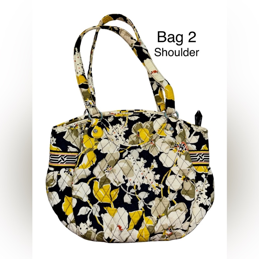 Vera Bradley 4-Piece Set Tote Shoulder Bags Crossbody Floral Yellow - Picture 5 of 13